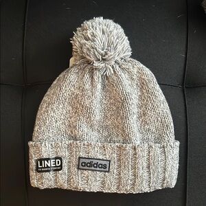 Adidas Unisex Grey Pom-Pom Beanie